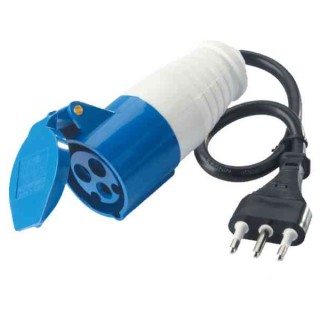 1 - Adattatore Spina Italiana 16A a Presa CEE Industriale Camper Campeggio